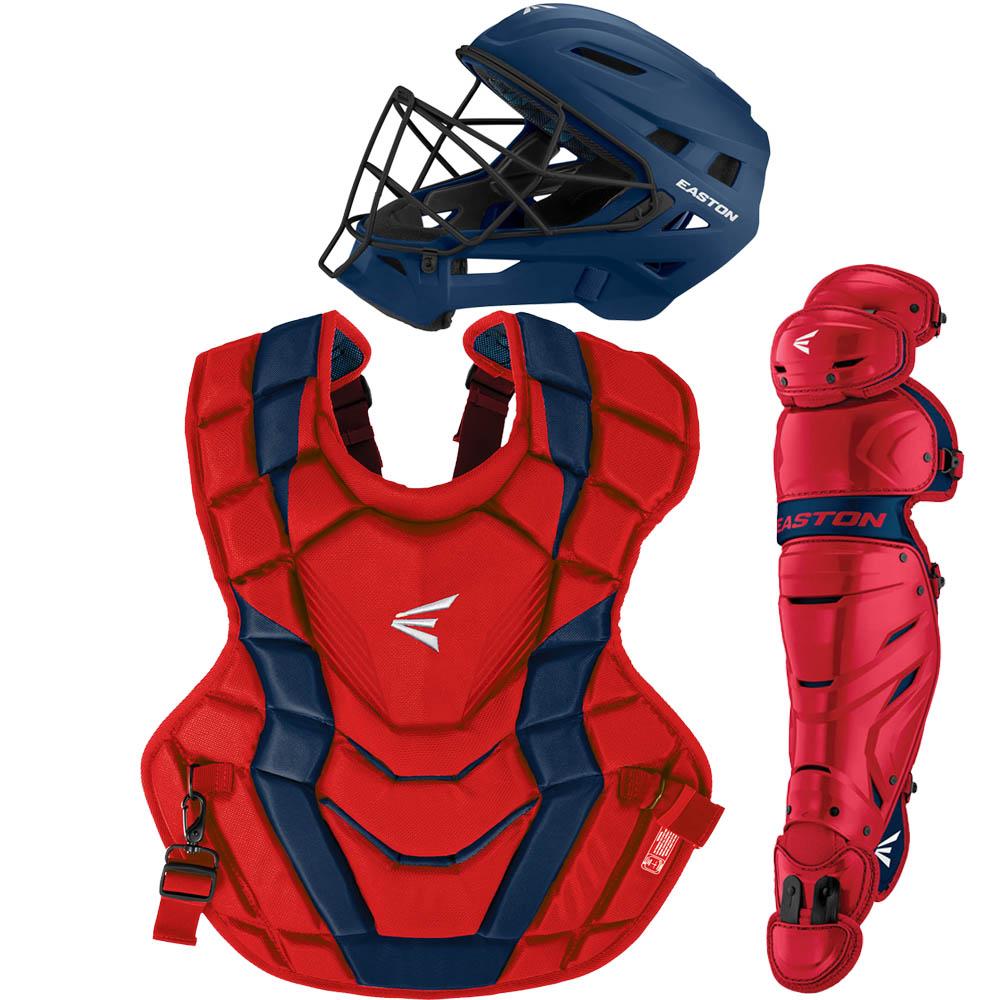 Easton Elite-X Boxed Adult Catcher&#39;s Set: A165424 Equipment Easton Red-Navy 