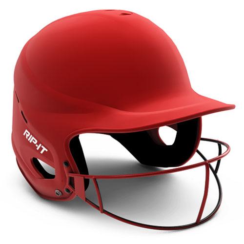 Rip-It Vision Pro Softball Batting Helmet: Matte Finish Equipment Rip-It Scarlet Small-Medium 