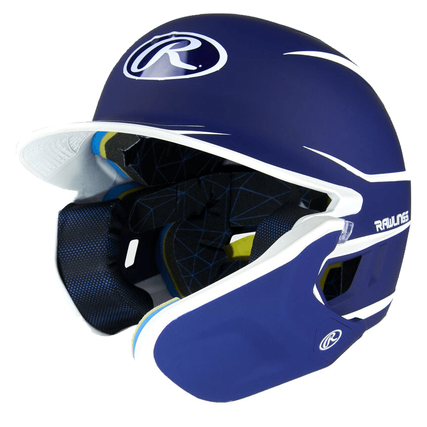 Rawlings Mach Adjust Junior Two-Tone Matte Baseball Batting Helmet With Adjustable Face Guard: MA14J Equipment Rawlings Scarlet-White Left Hand Batter 