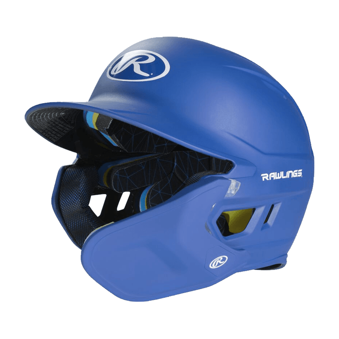 Rawlings Mach Adjust Senior Matte Baseball Batting Helmet with Adjustable Face Guard: MA07S Equipment Rawlings Royal Left Hand Batter 