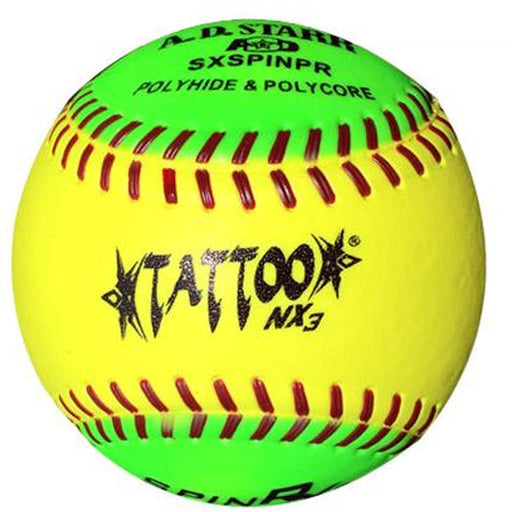AD Starr Tattoo NX3 12 Inch Spinner Batting Practice Slowpitch Softball - One Dozen: SXSPINPR Balls AD Starr 