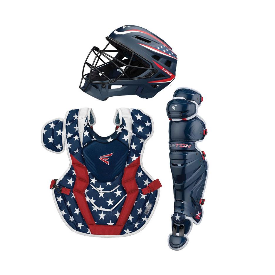 Easton Elite-X Boxed Adult Catcher&#39;s Set: A165424 Equipment Easton Stars-Stripes 