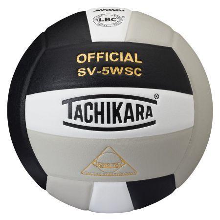 Tachikara Composite Volleyball: SV5WSC Volleyballs Tachikara Black-White-Gray 