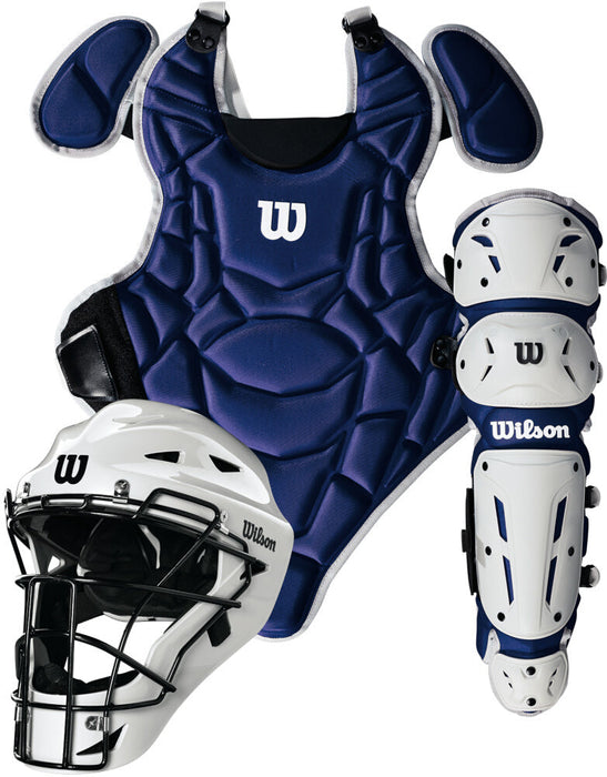 Wilson EZ Gear 2.0 Youth Baseball Catcher’s Set Size L/XL: WB572020 Equipment Wilson Sporting Goods Royal-White 
