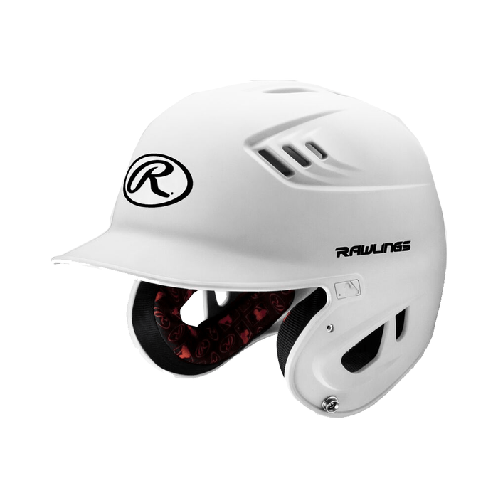 Rawlings Velo R16 Matte Batting Helmet Junior or Senior: R16MS / R16MJ Equipment Rawlings White - Senior 