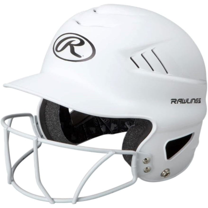 Rawlings Highlighter Fastpitch Helmet - Mask Matte: RCFHLFGM Equipment Rawlings White 