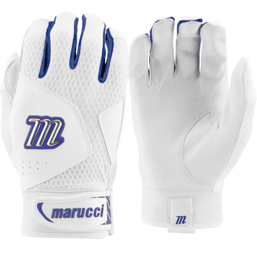 Marucci Quest 2.0 Adult Baseball Batting Gloves MBGQST2 Equipment Marucci X-Large White-Royal 