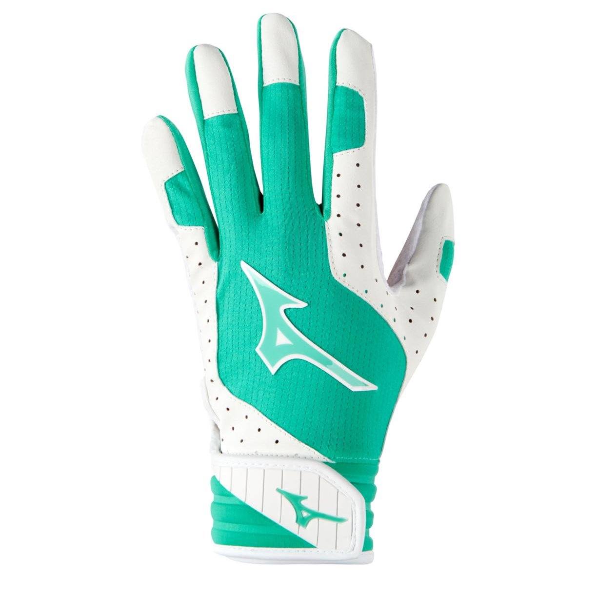Mizuno Finch Women's Softball Padded Batting Gloves - Adult Equipment Mizuno X-Small White-Gold 