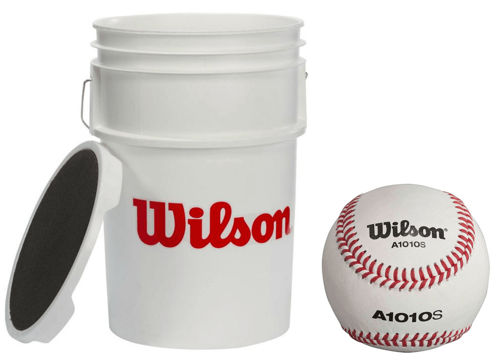 Wilson Bucket of Baseballs with 3 Dozen A1010 X-Outs Baseballs Combo Balls Wilson Sporting Goods 